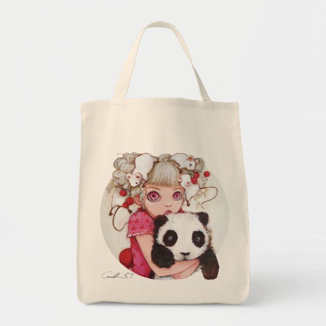 Fruit Fuzz Grocery Tote Bag (Front)