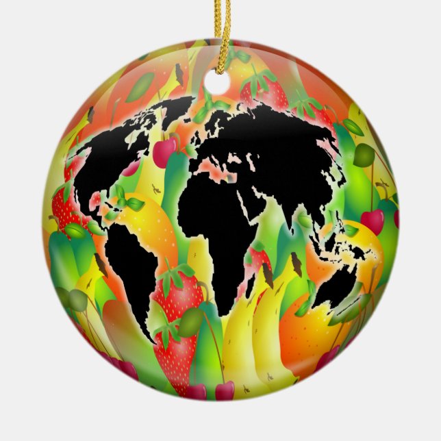 Fruit Globe Ceramic Tree Decoration (Front)