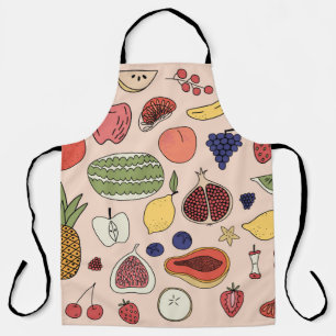 Fruit hand drawn pattern apron