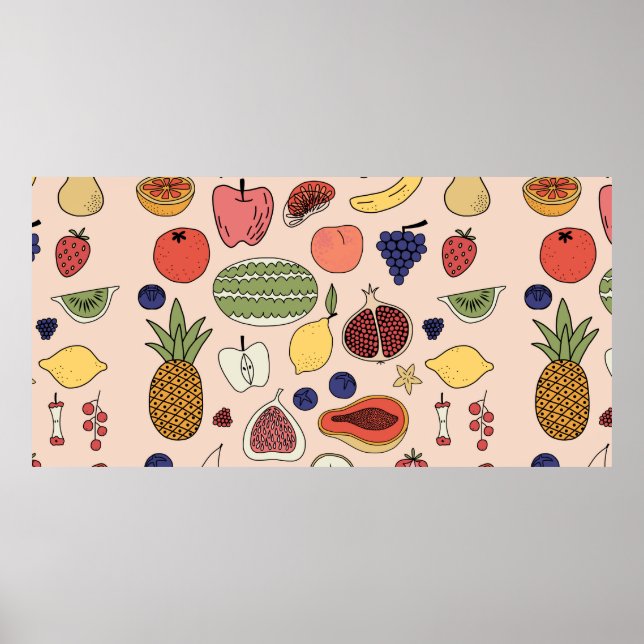 Fruit hand drawn pattern poster (Front)