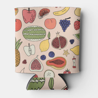 Fruit Hand Drawn Vintage Illustration. Can Cooler