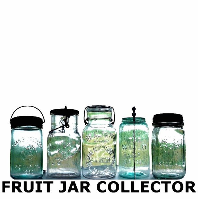 Fruit Jar Collector Mason Jars Desk Display Shelf Standing Photo Sculpture (Front)