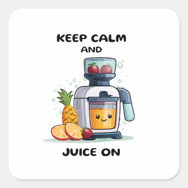 Fruit Juicer Keep Calm And Juice Health Square Sticker (Front)