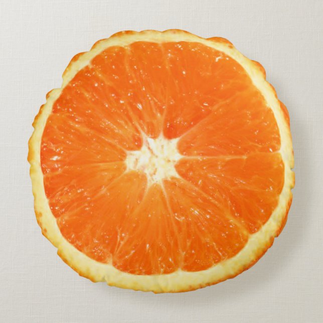 Fruit Juicy Orange Slice Round Cushion (Front)