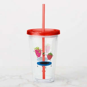 Fruit Jumping On Trampoline Acrylic Tumbler
