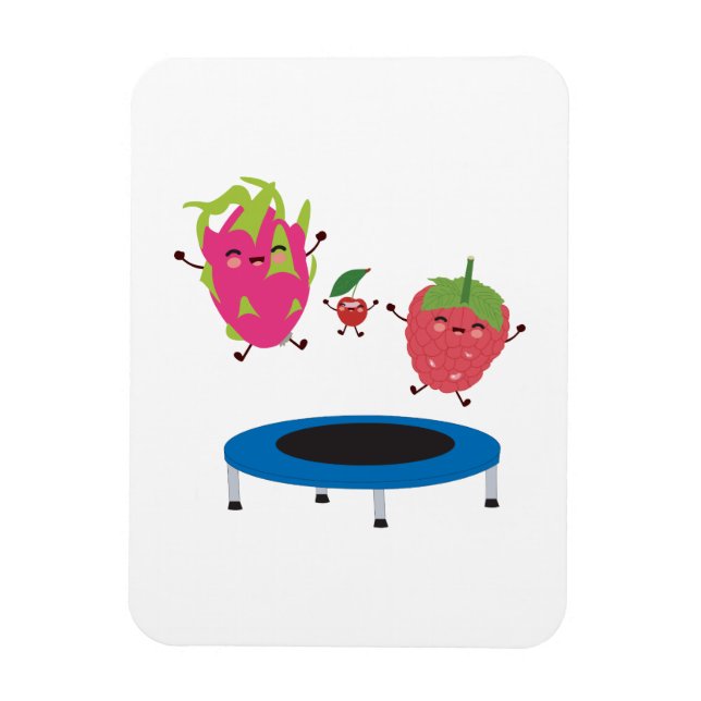 Fruit Jumping On Trampoline Magnet (Vertical)