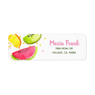 Fruit kid party birthday return label