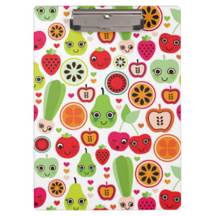 fruit kids illustration apple clipboard