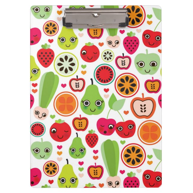 fruit kids illustration apple clipboard (Front)