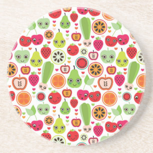 fruit kids illustration apple coaster
