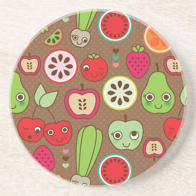 Fruit Kitchen Pattern Coaster (Front)