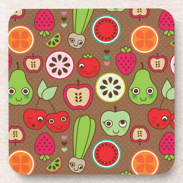 Fruit Kitchen Pattern Coaster (Front)