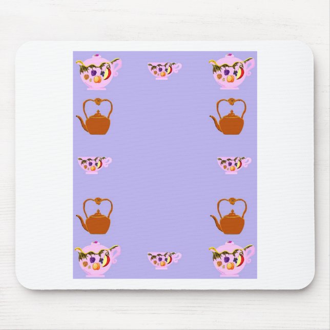 Fruit Leaves Teapot Teacup Copper Teakettle produc Mouse Mat (Front)
