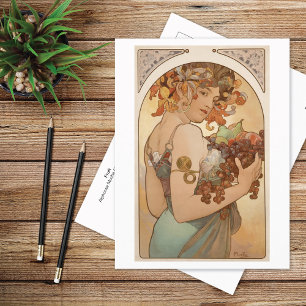 Fruit Lithograph Alphonse Mucha Postcard