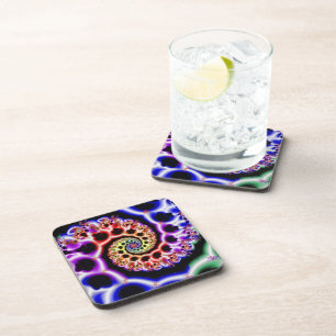 Fruit Loops Rainbow Fractal Art Coaster