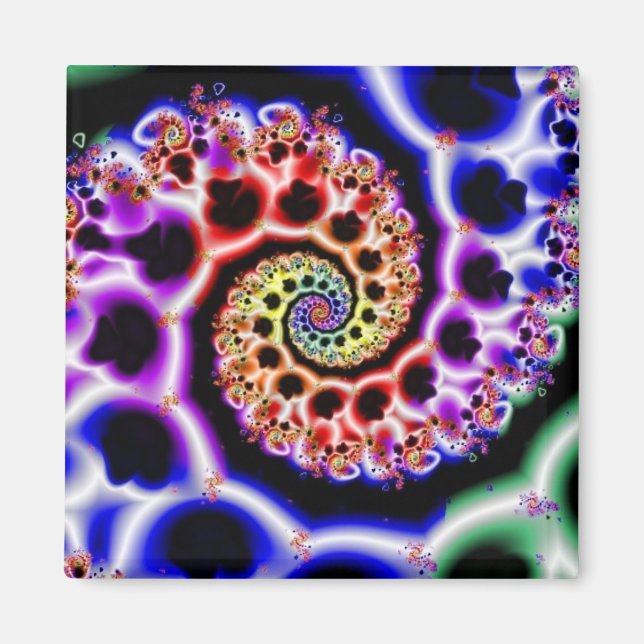 Fruit Loops | Rainbow Fractal Art Magnet (Front)