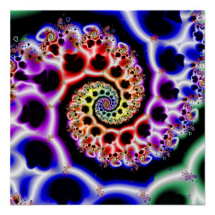 Fruit Loops   Rainbow Fractal Art Poster
