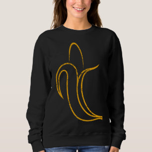 Fruit Lover Banana Minimalist Design Vegetarian Ba Sweatshirt