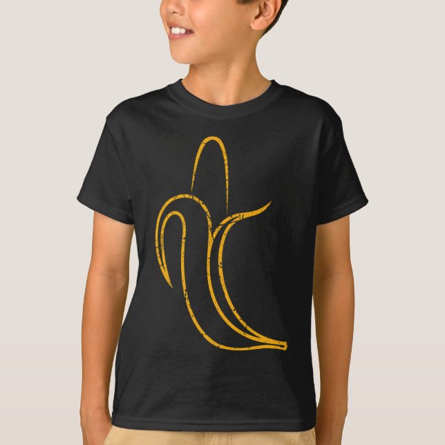 Fruit Lover Banana Minimalist Design Vegetarian Ba T-Shirt (Front)