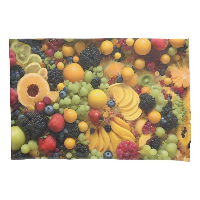 Fruit Lovers Delight Colorful Platter,  Pillowcase (Front)