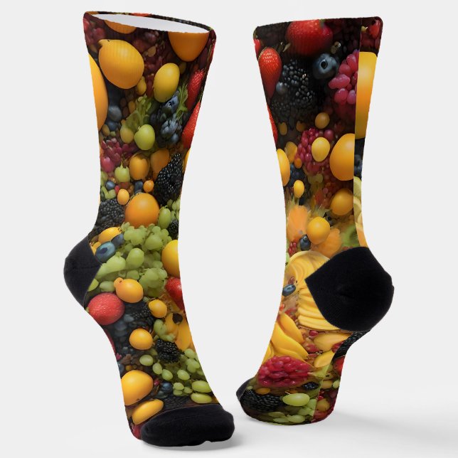 Fruit Lovers Delight Colorful Platter,  Socks (Angled)