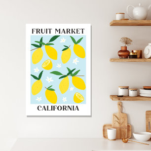 Fruit Market California Yellow Lemon Food Canvas Print