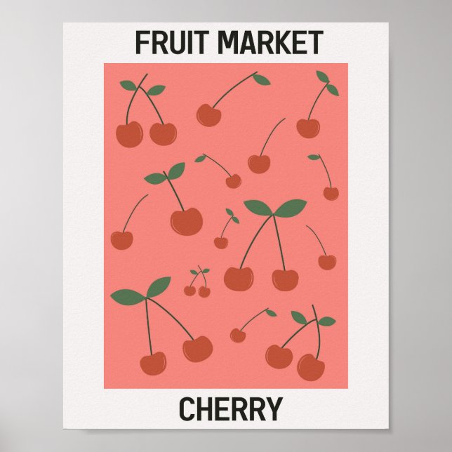 Fruit Market Cherry Vintage Poster (Front)
