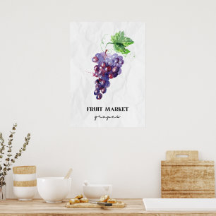 Fruit Market Grapes  Poster