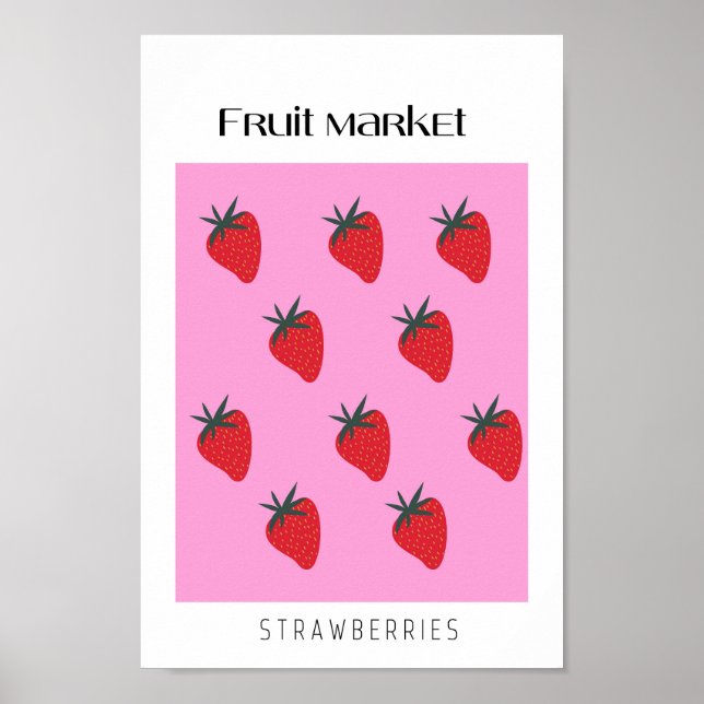 Fruit Market Strawberries Poster (Front)