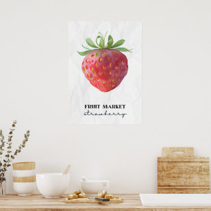 Fruit Market Strawberry Poster