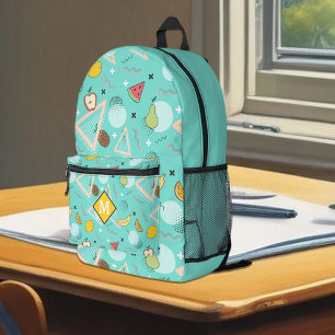 Fruit Memphis Aqua Pattern Printed Backpack
