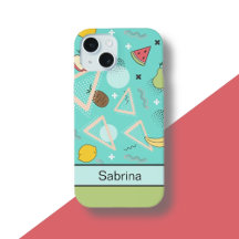 Fruit Memphis Pattern Aqua