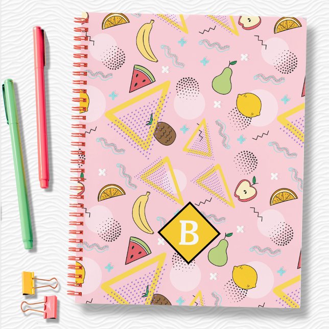 Fruit Memphis Pink Pattern School Notebook (Creator Uploaded)