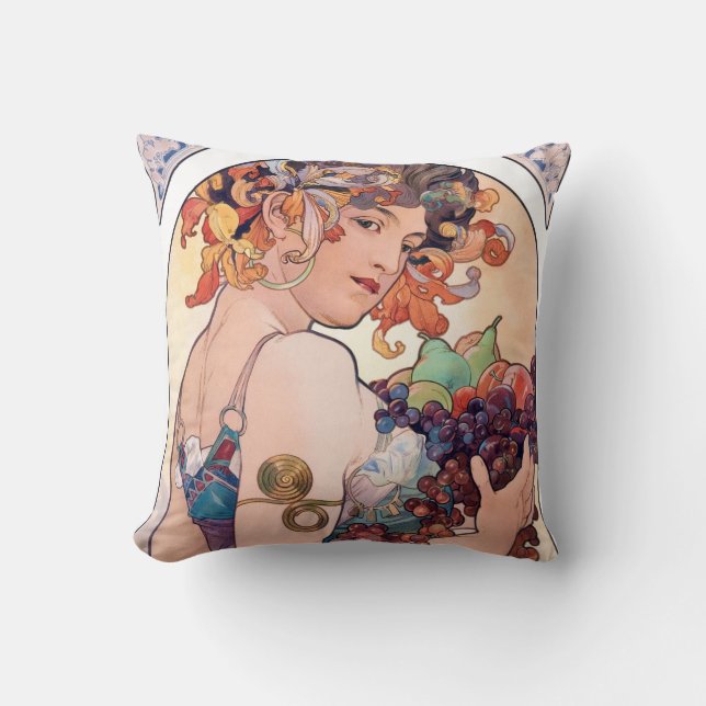 Fruit, Mucha Cushion (Front)