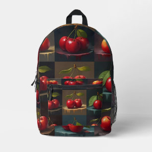 "Fruit Muse: Cherry Canvas" Printed Backpack