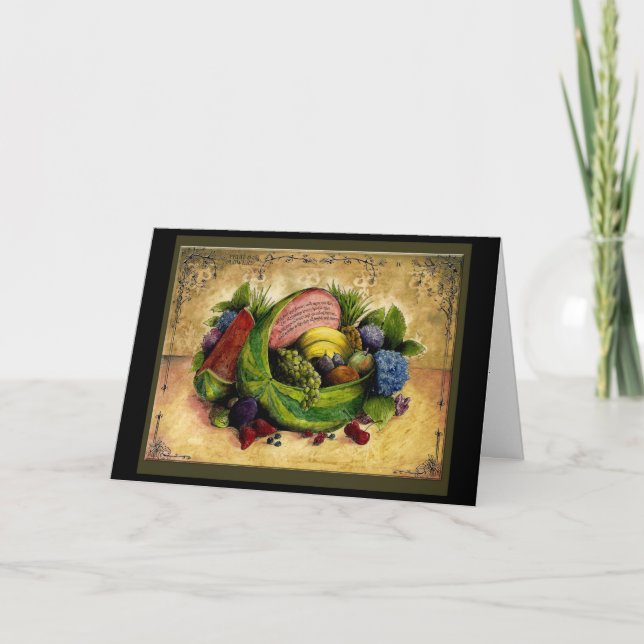 Fruit n Flowers 4th year wedding anniversary card (Front)