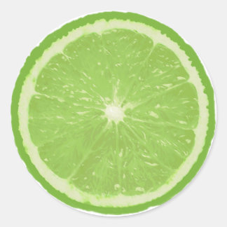 Fruit Note Round Sticker - Lime