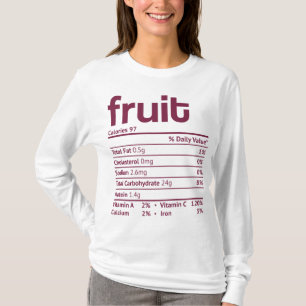 Fruit Nutrition Fact Funny Thanksgiving Christmas T-Shirt