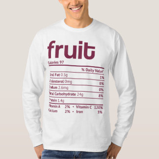 Fruit Nutrition Fact Funny Thanksgiving Christmas T-Shirt