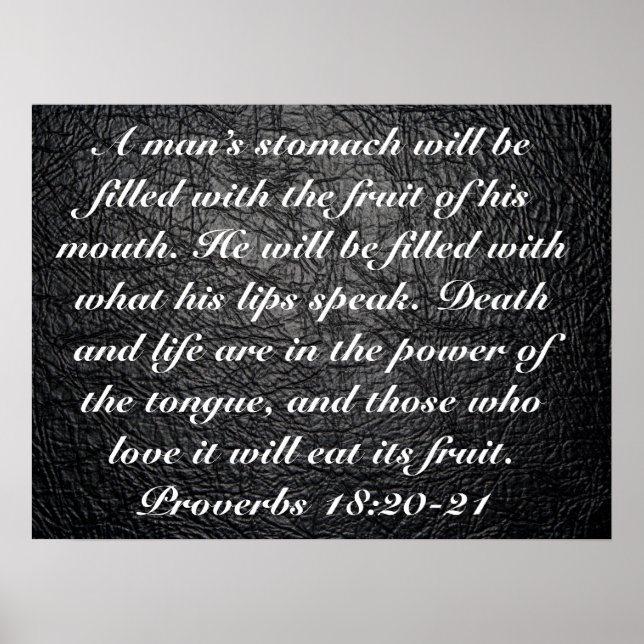 fruit of his mouth bible verse Proverbs 18:20-21 Poster (Front)