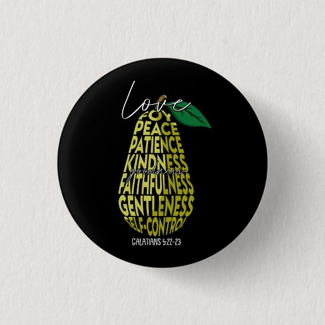 Fruit Of Spirit Love Joy Peace Patience Kindness G 3 Cm Round Badge (Front)