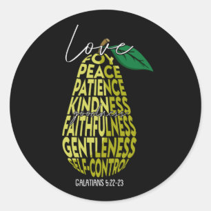 Fruit Of Spirit Love Joy Peace Patience Kindness G Classic Round Sticker