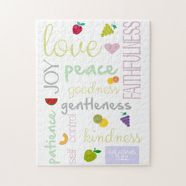 Fruit of the Holy Spirit Christian Bible Verse Jigsaw Puzzle (Vertical)