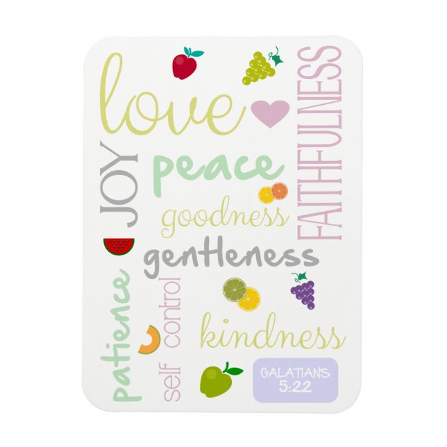 Fruit of the Holy Spirit Christian magnet (Vertical)
