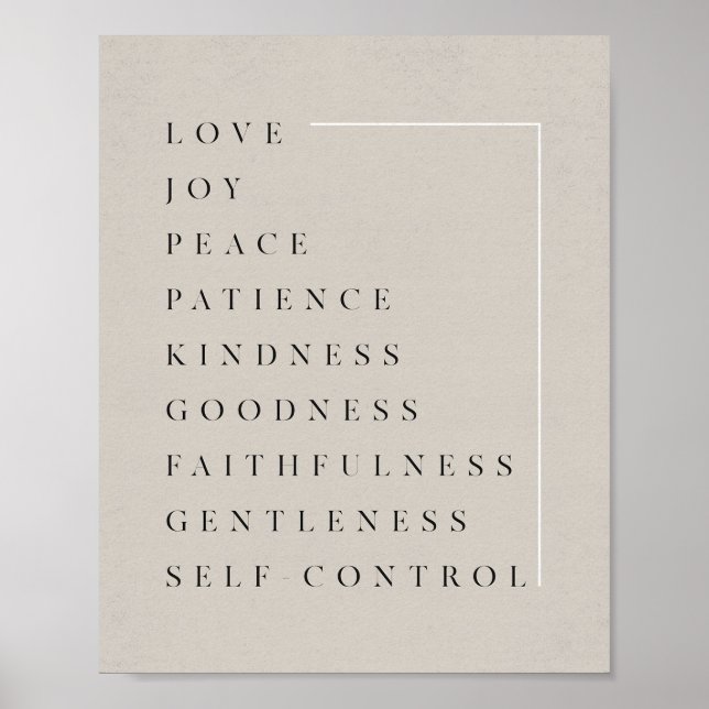 Fruit of the Holy Spirit - Galatians 5:22-23 Bible Poster (Front)