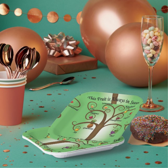 Fruit of the Spirit Always in Season Paper Plate (Multi)