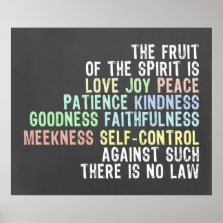 Fruit of the Spirit Chalkboard Look Bible Verse Poster