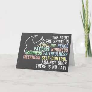 Fruit of the Spirit Chalkboard Look Bible Verse Thank You Card