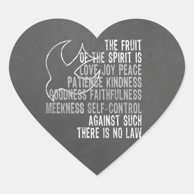 Fruit of the Spirit Chalkboard Look with Dove Heart Sticker (Front)