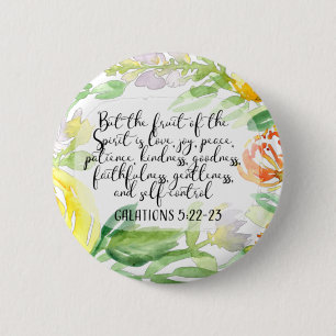 Fruit of the spirit   Christian Art 6 Cm Round Badge